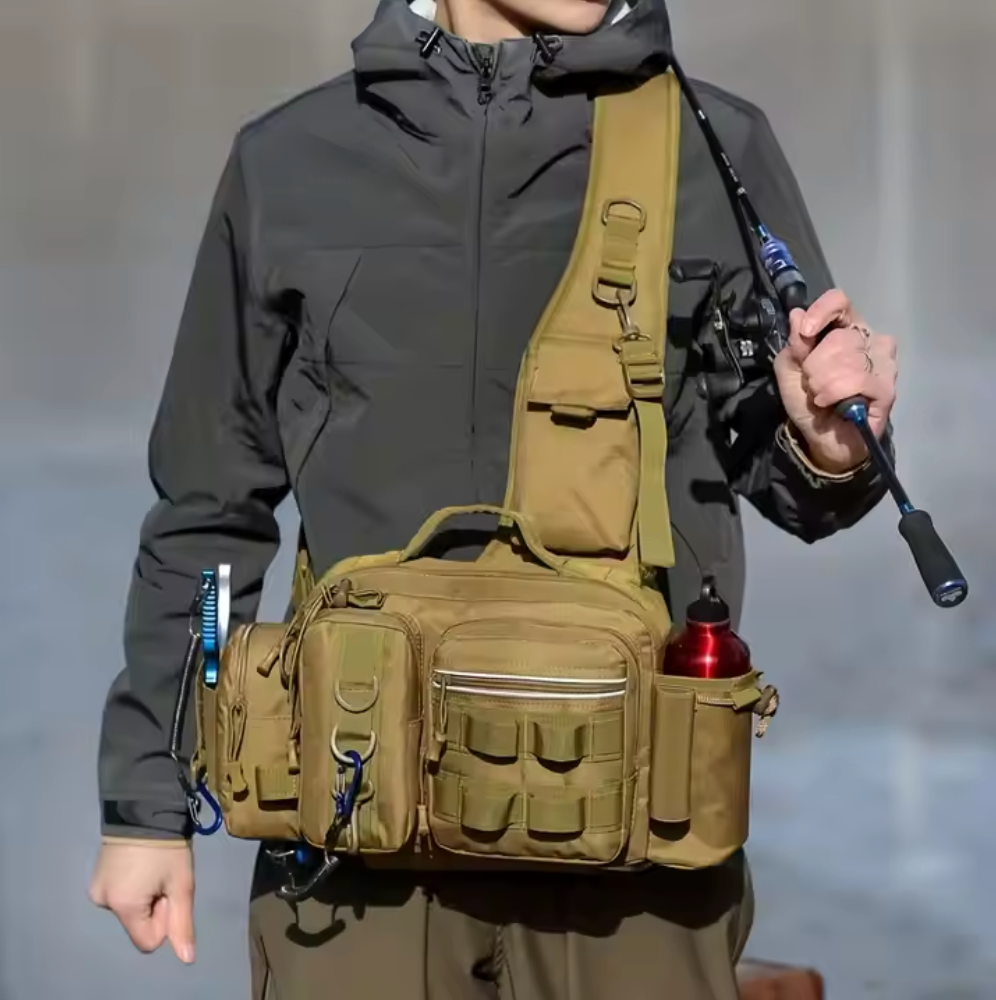 Fishing Bag with Shoulder & Waist Belt