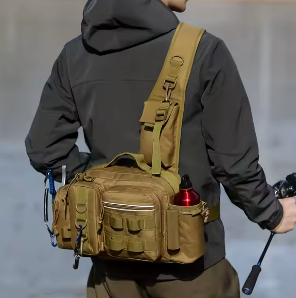 Fishing Bag with Shoulder & Waist Belt