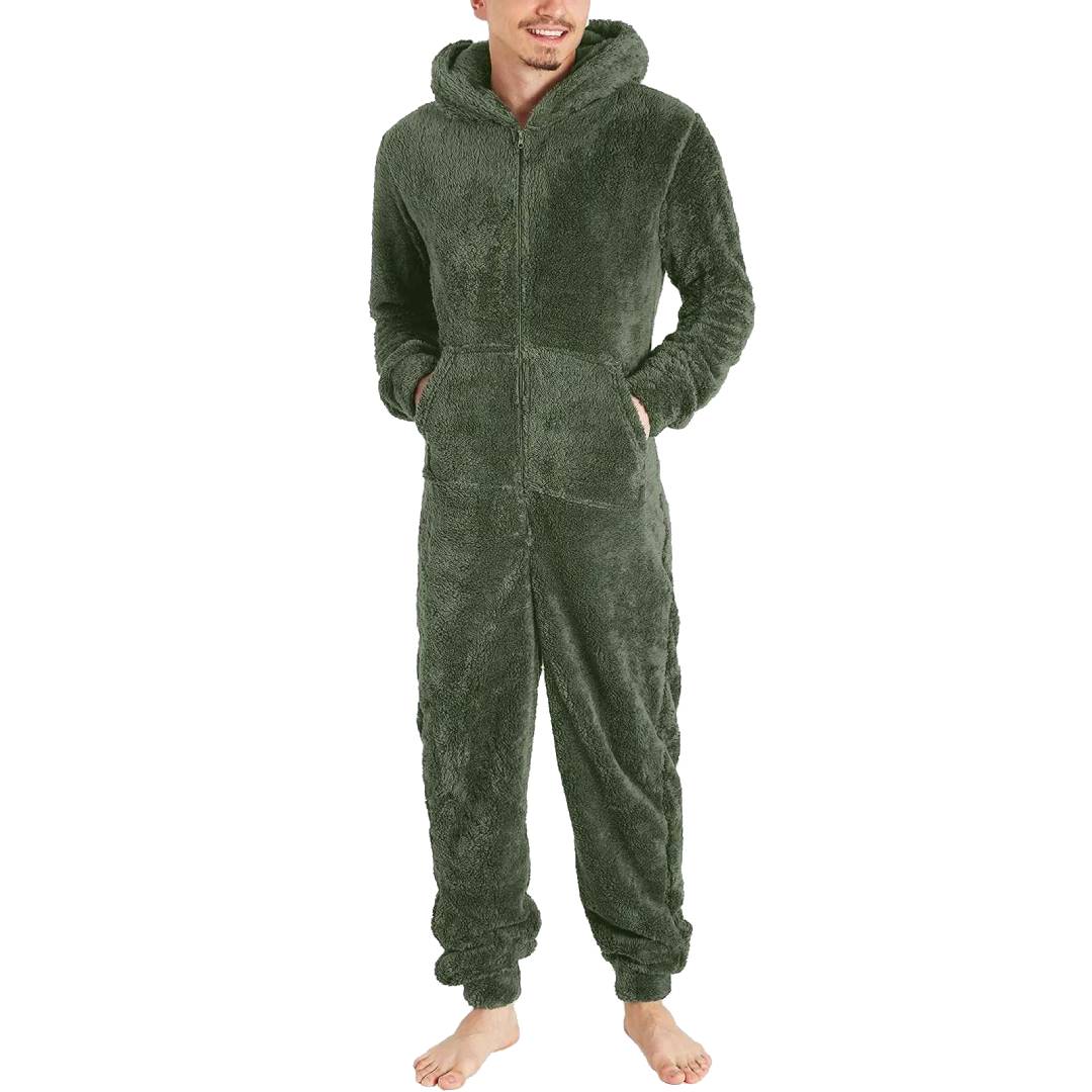 Fleece Jumpsuit for Men - Warm & Cozy Overall