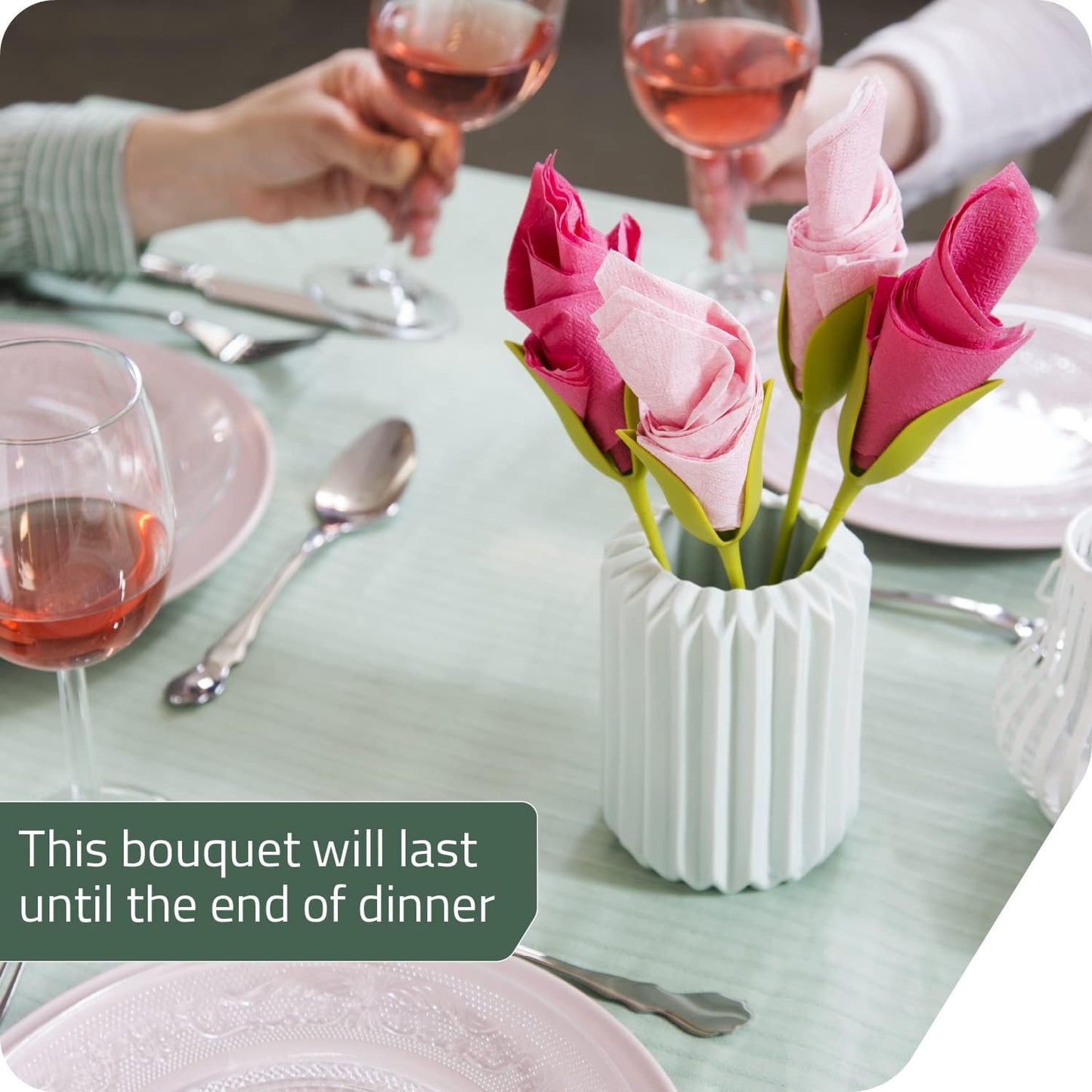 Florenza™ – Stylishly Roll Napkins into Flowers (2 Pieces)