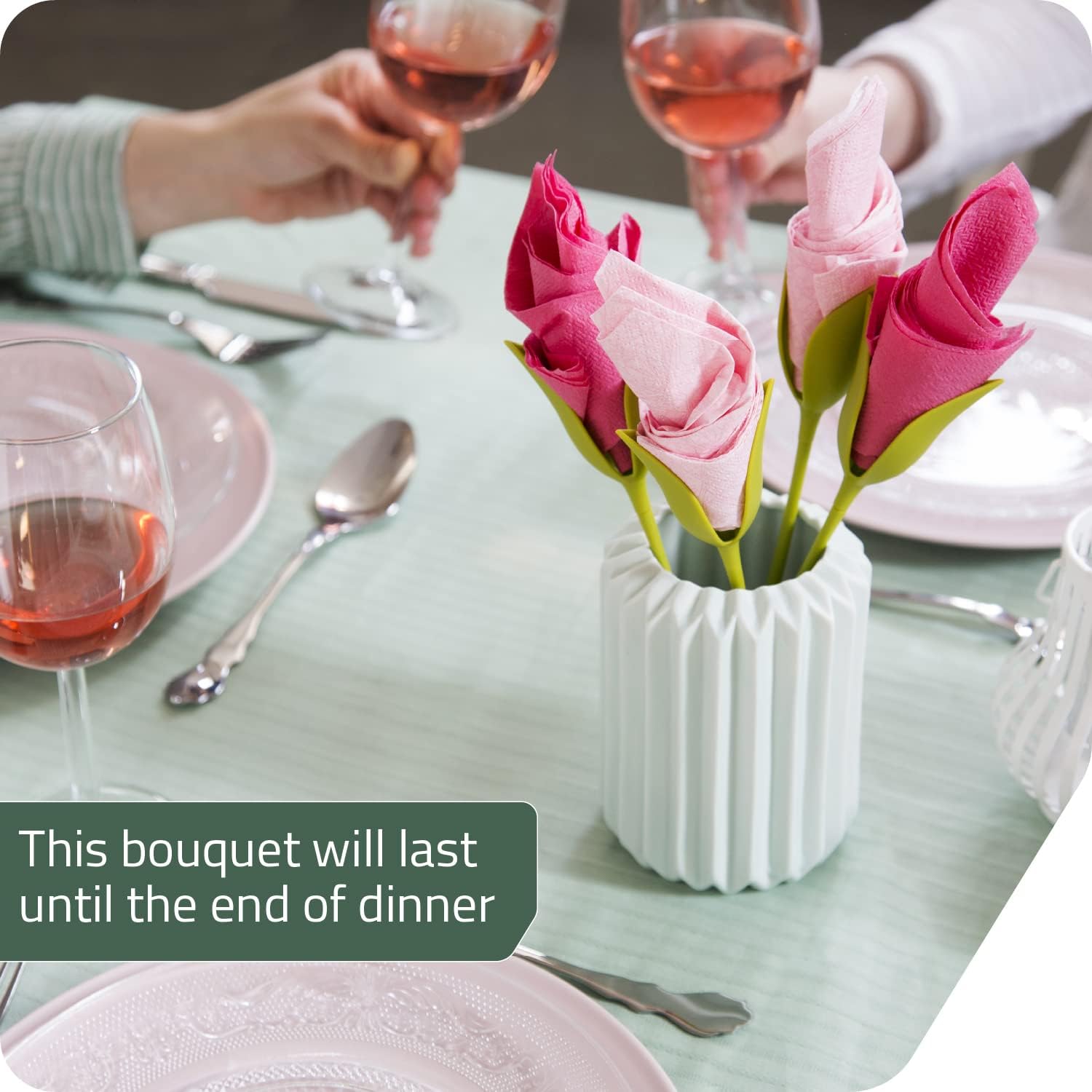 Florenza™ – Stylishly Roll Napkins into Flowers (2 Pieces)