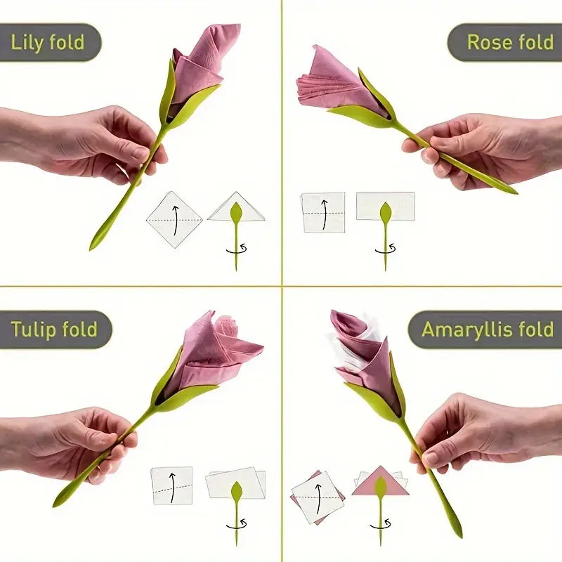 Florenza™ – Stylishly Roll Napkins into Flowers (2 Pieces)