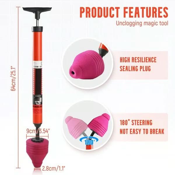 FLOWMAX – High-Pressure Toilet Plunger for Fast Clog Removal