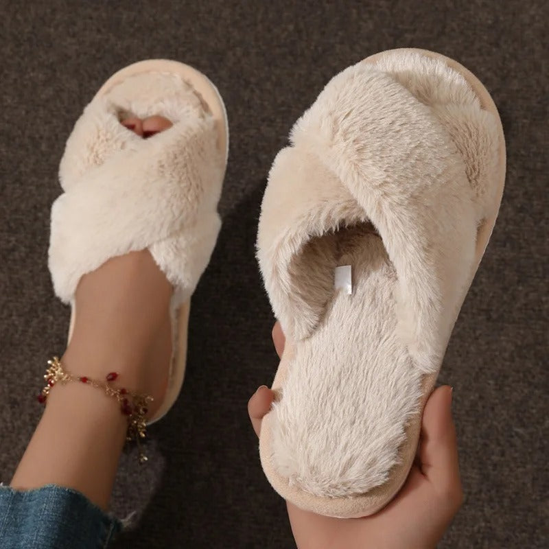 Fluffy Slippers with Soft Sole and Non-Slip Grip