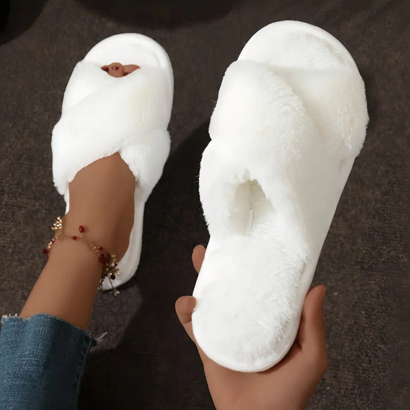 Fluffy Slippers with Soft Sole and Non-Slip Grip