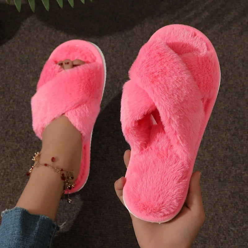 Fluffy Slippers with Soft Sole and Non-Slip Grip