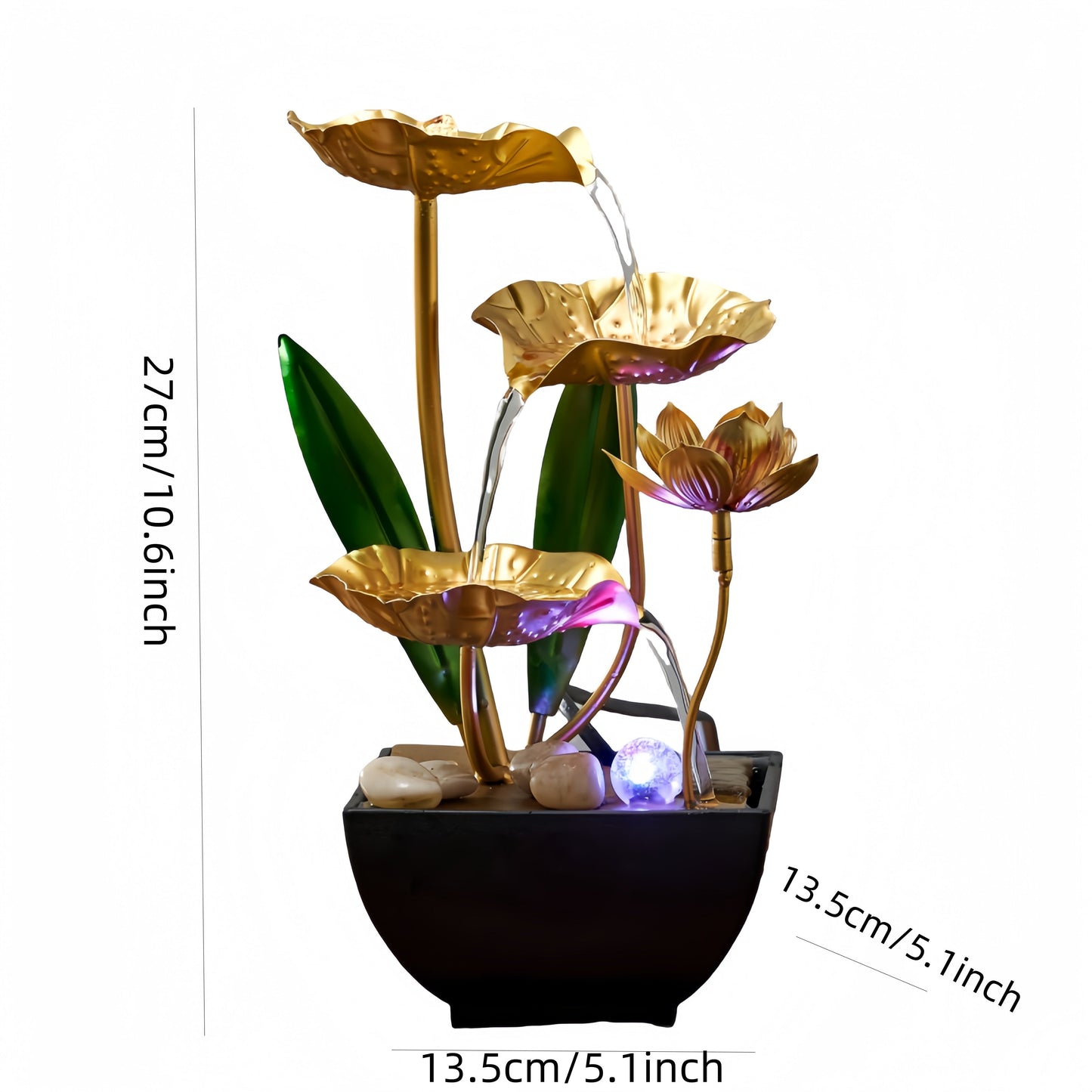 Fontaine d'intérieur avec lotus – apaisante et atmosphérique