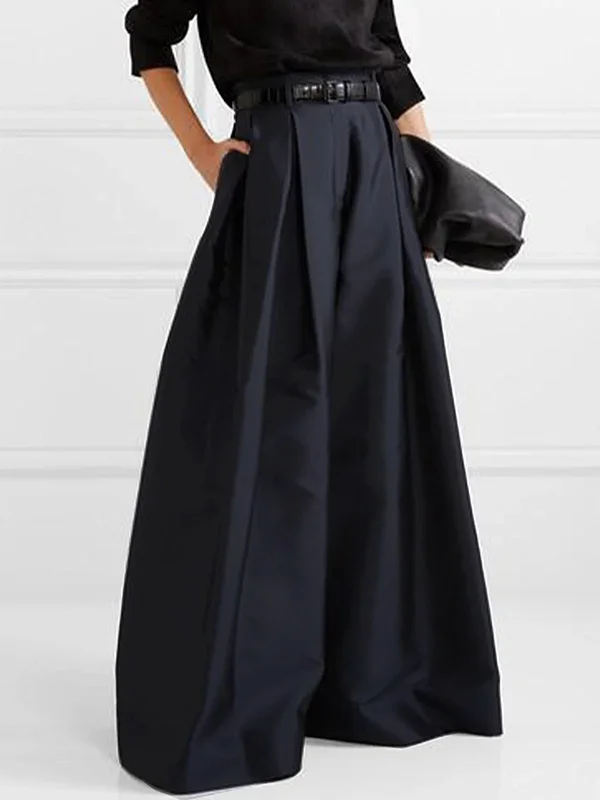 FrenchEva - Elegant pleated trousers with high waist and wide leg for autumn