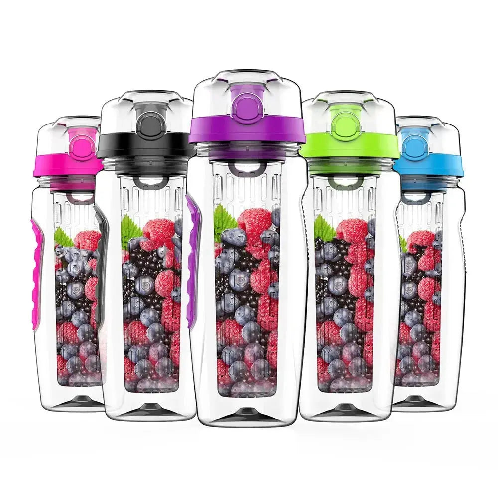 Fruit Infuser Bottle with Long Infuser Sleeve and Time Indicator