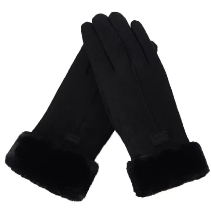 Gants chauds pour femme effet daim