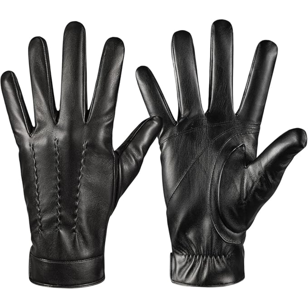 Gants d'hiver en cuir tactiles