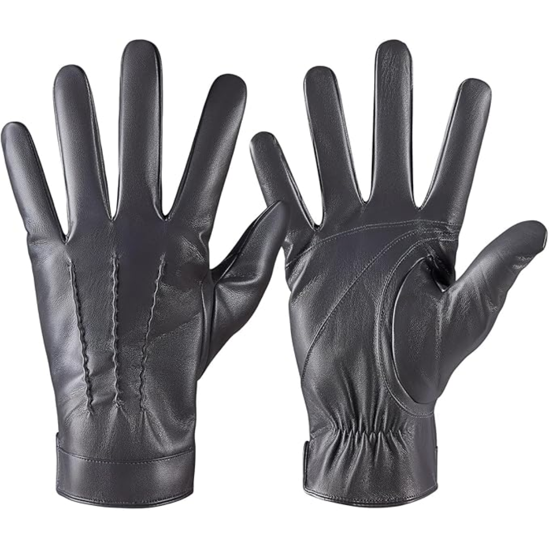 Gants d'hiver en cuir tactiles