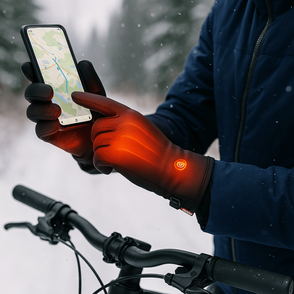 Gants de cyclisme et ski chauffants d'hiver avec revêtement tactile