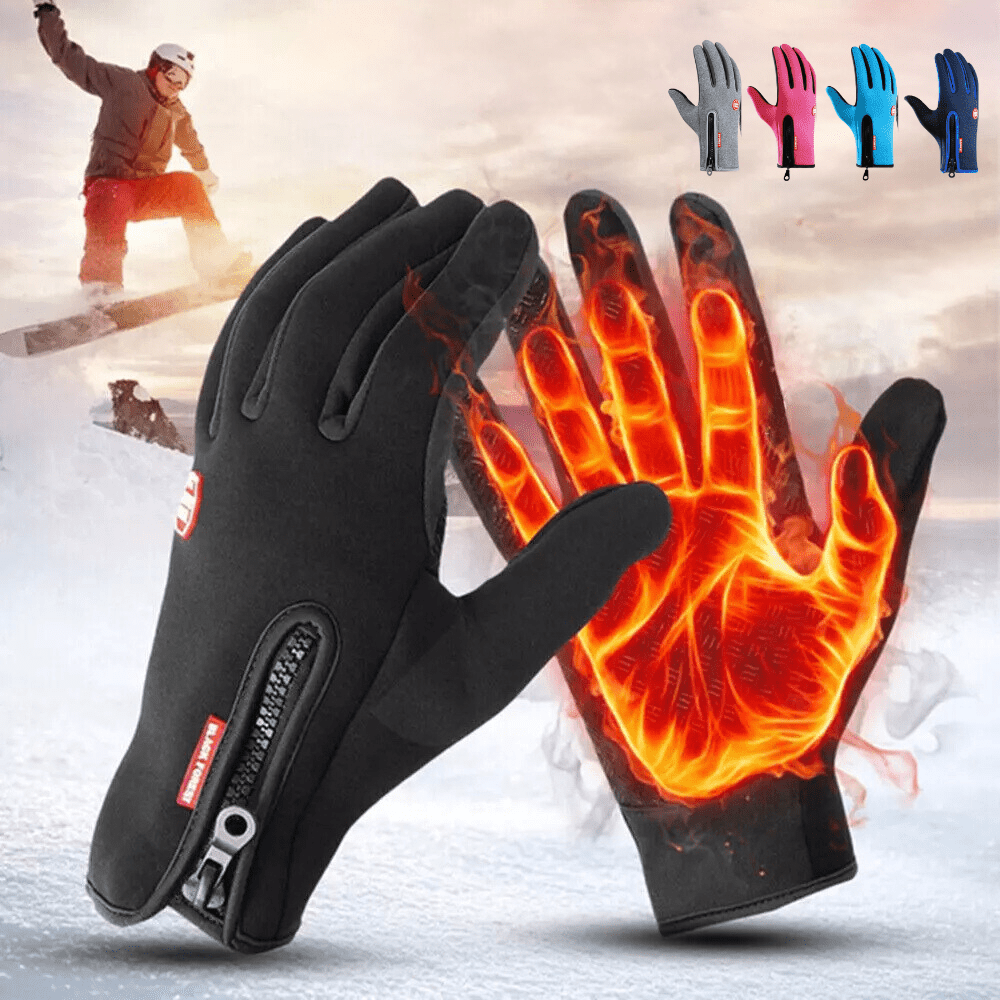 Gants de cyclisme et ski chauffants d'hiver avec revêtement tactile