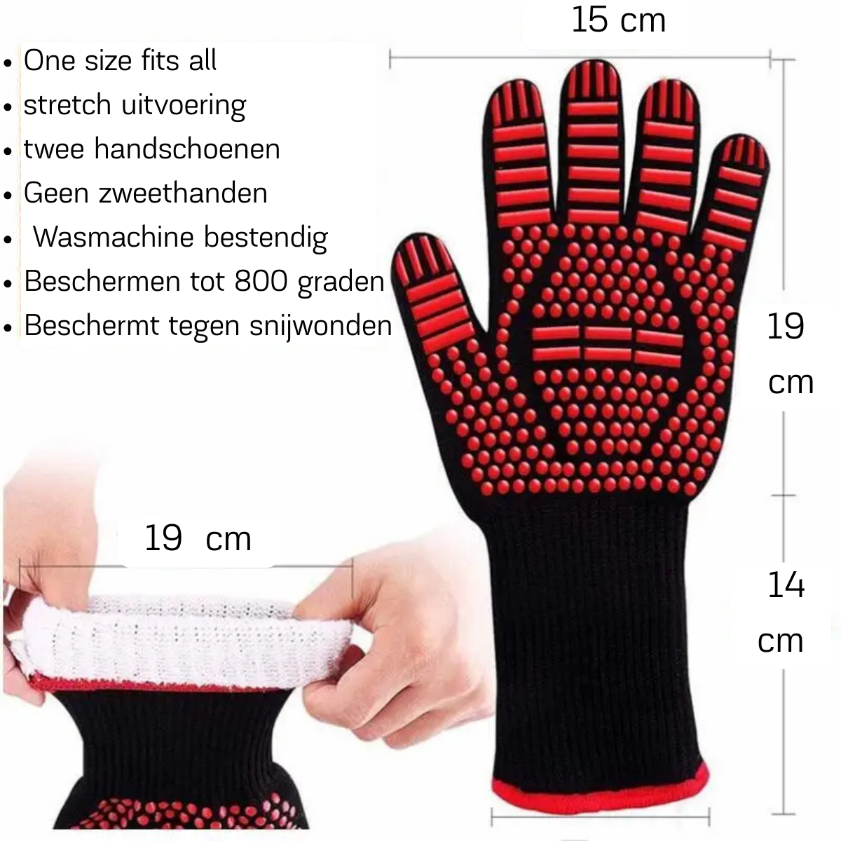 Gants de grillade résistants jusqu'à 800 °C