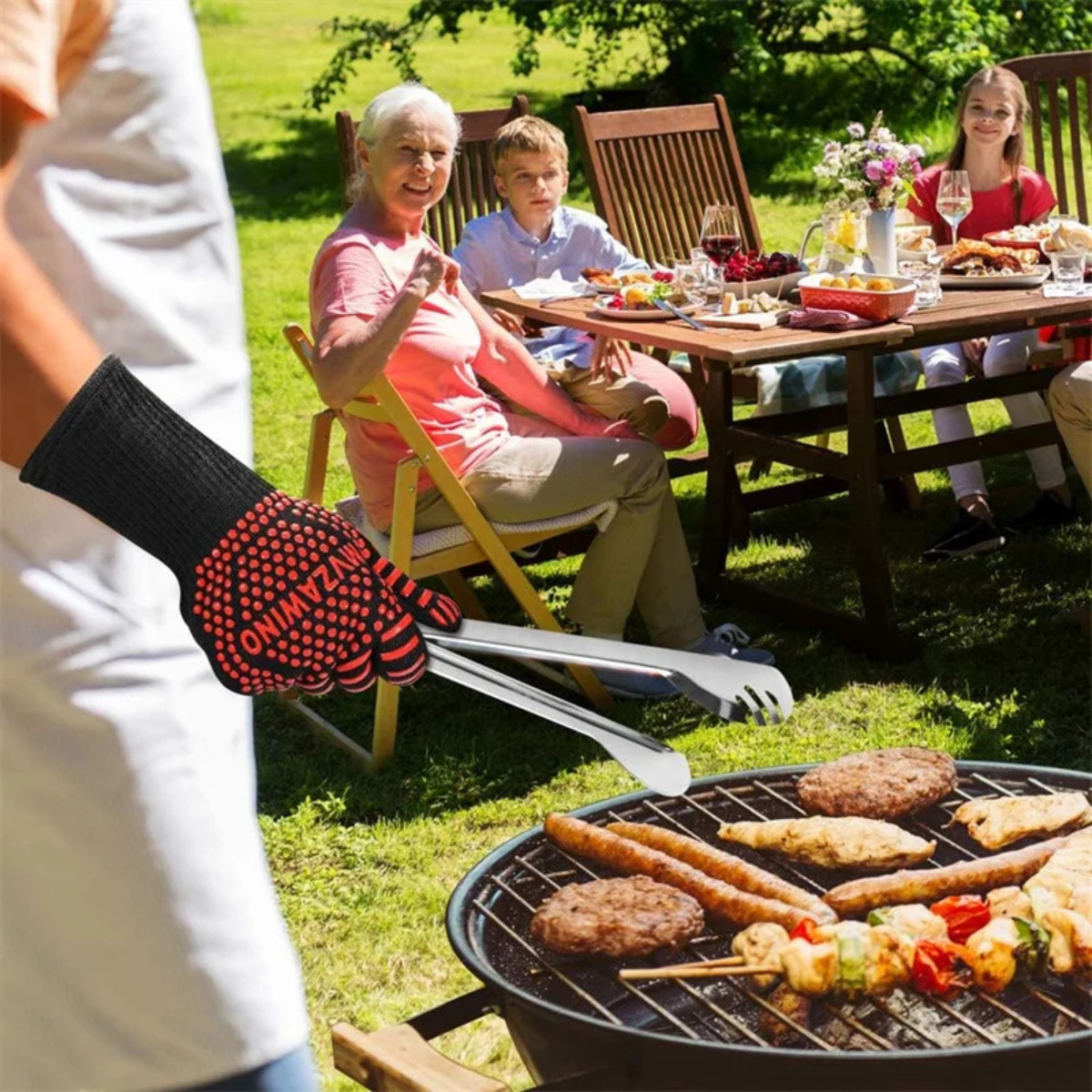 Gants de grillade résistants jusqu'à 800 °C