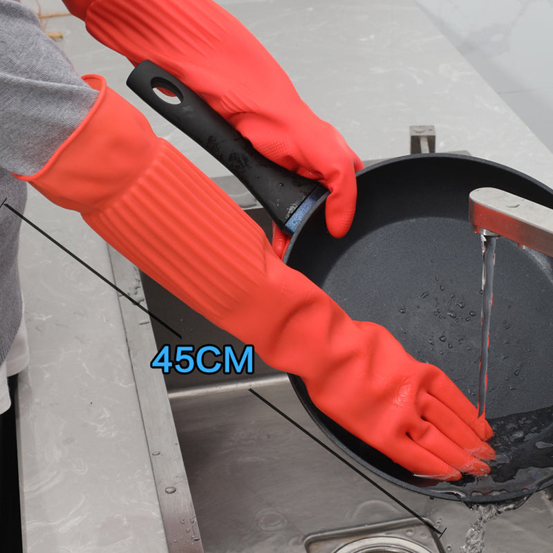 Gants de vaisselle en latex extra-longs et épais doublés de polaire