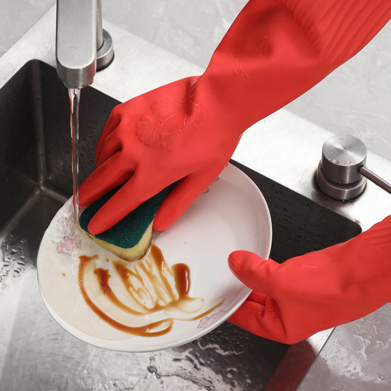 Gants de vaisselle en latex extra-longs et épais doublés de polaire
