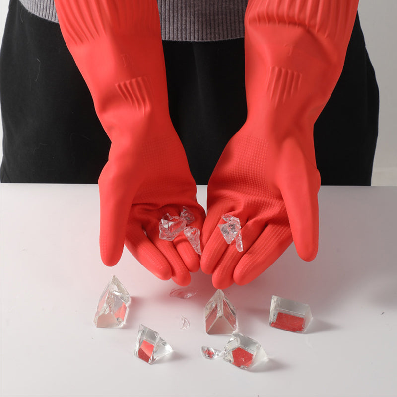 Gants de vaisselle en latex extra-longs et épais doublés de polaire