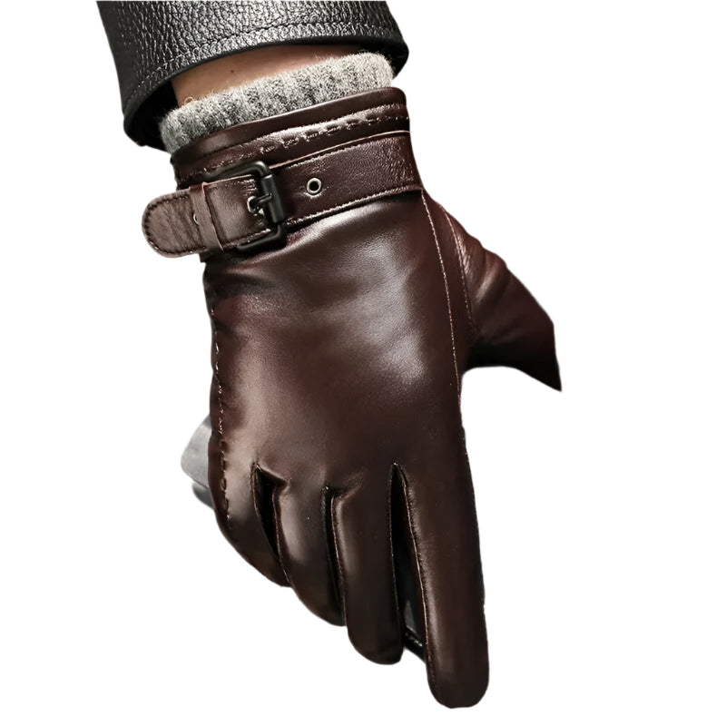 Gants en cuir pour homme avec doublure en cachemire