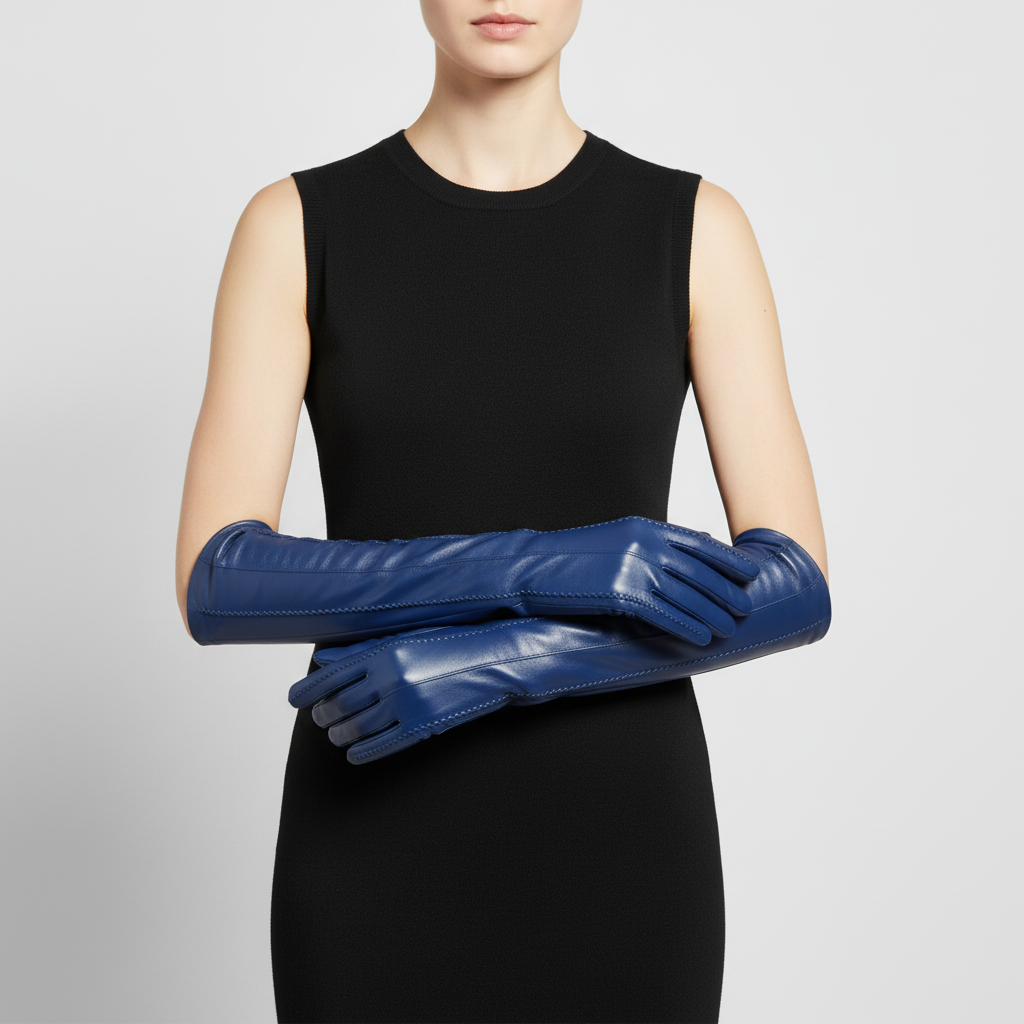 Gants longs classiques en cuir véritable
