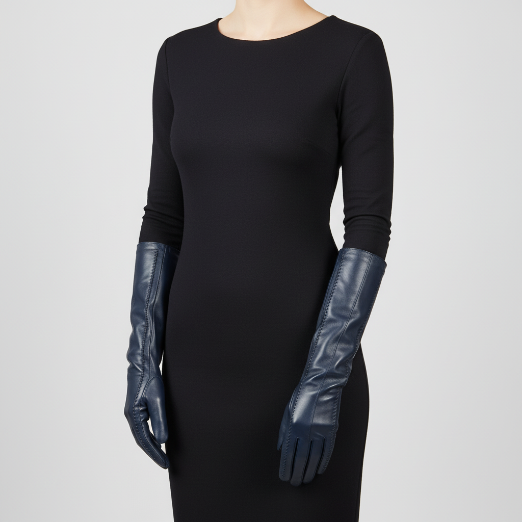 Gants longs classiques en cuir véritable