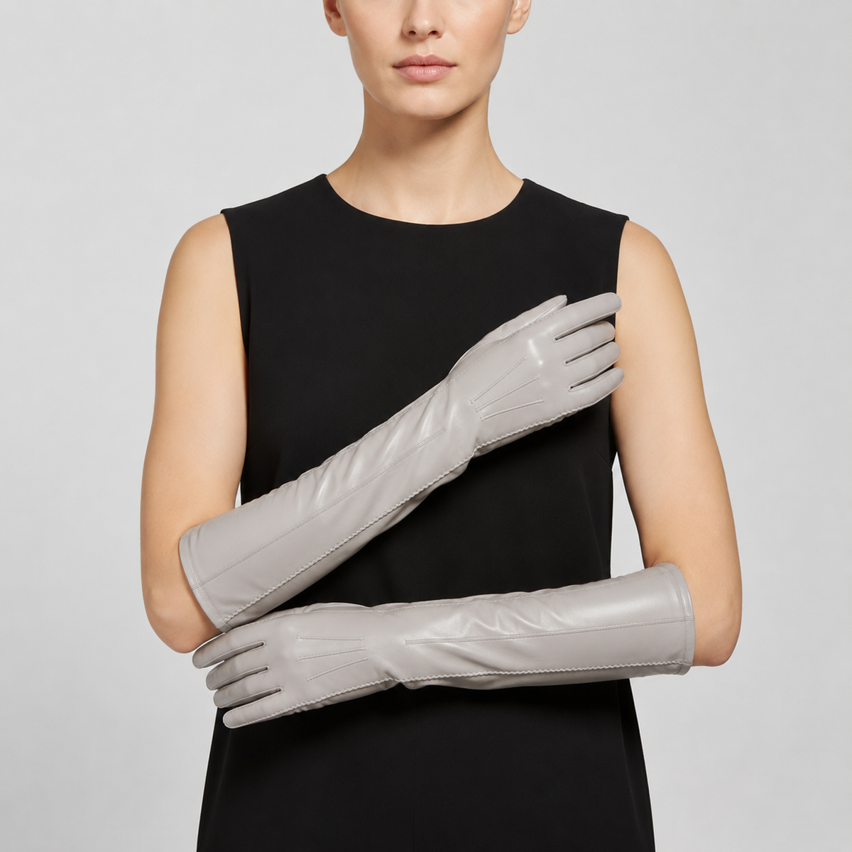 Gants longs classiques en cuir véritable