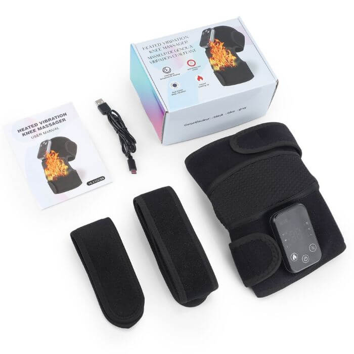 Genouillère de massage multifonctionnelle avec chaleur pour soulagement de la douleur et récupération