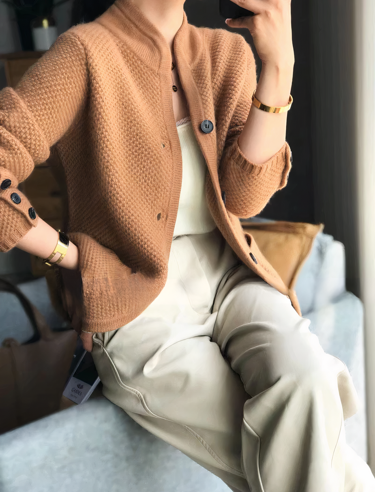 Gilet boutonné en cachemire pour femme pour un style élégant