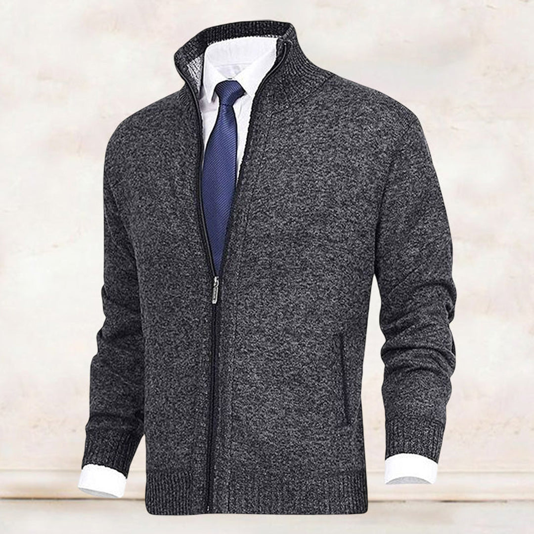 Gilet cardigan en maille pour homme avec fermeture éclair intégrale