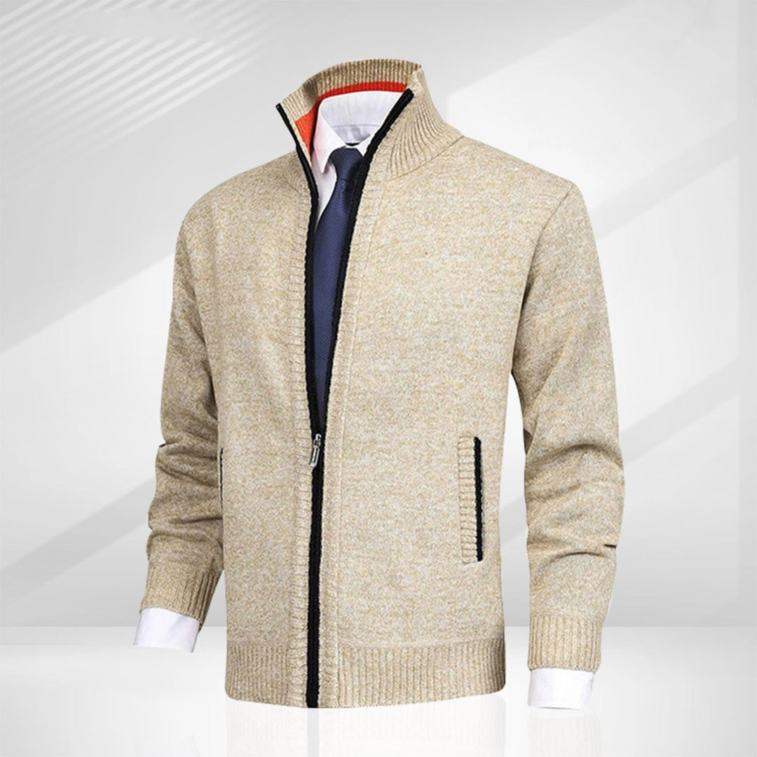 Gilet cardigan en maille pour homme avec fermeture éclair intégrale
