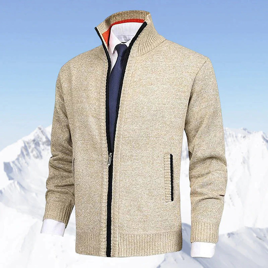 Gilet cardigan en maille pour homme avec fermeture éclair intégrale