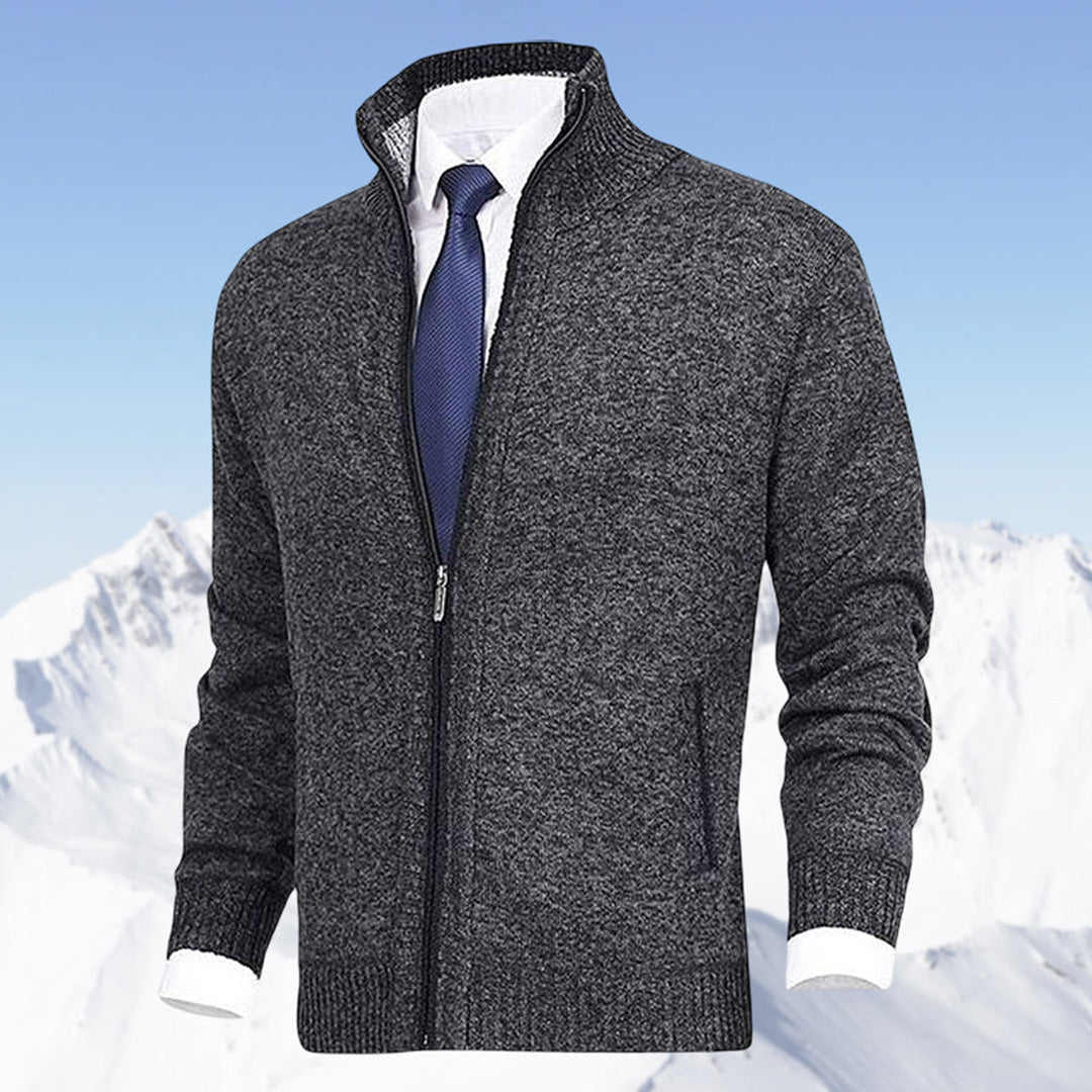 Gilet cardigan en maille pour homme avec fermeture éclair intégrale