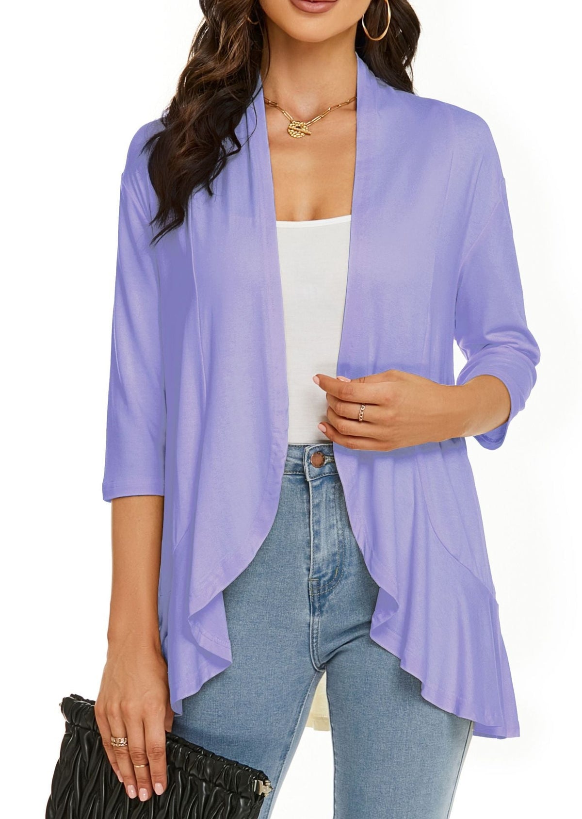 Gilet cardigan léger et casual à avant ouvert pour femme