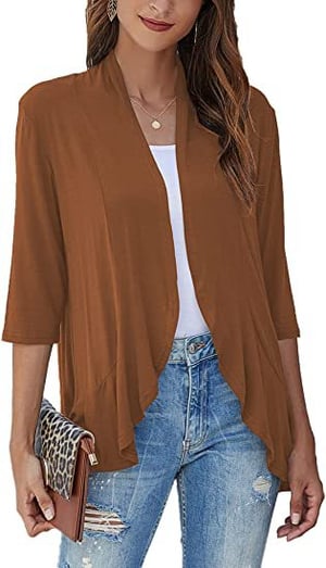 Gilet cardigan léger et casual à avant ouvert pour femme