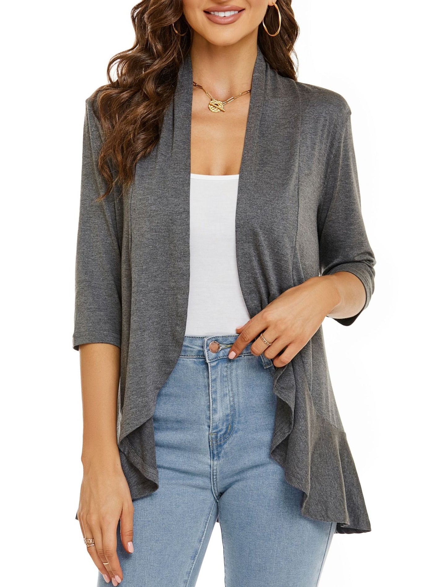 Gilet cardigan léger et casual à avant ouvert pour femme