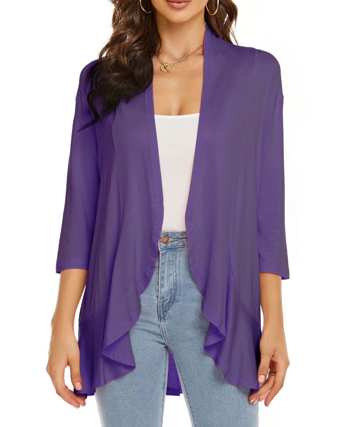 Gilet cardigan léger et casual à avant ouvert pour femme