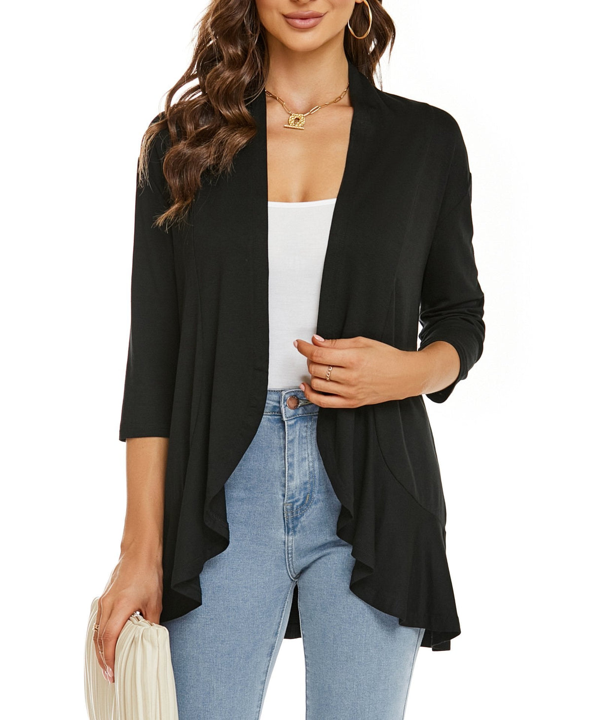 Gilet cardigan léger et casual à avant ouvert pour femme