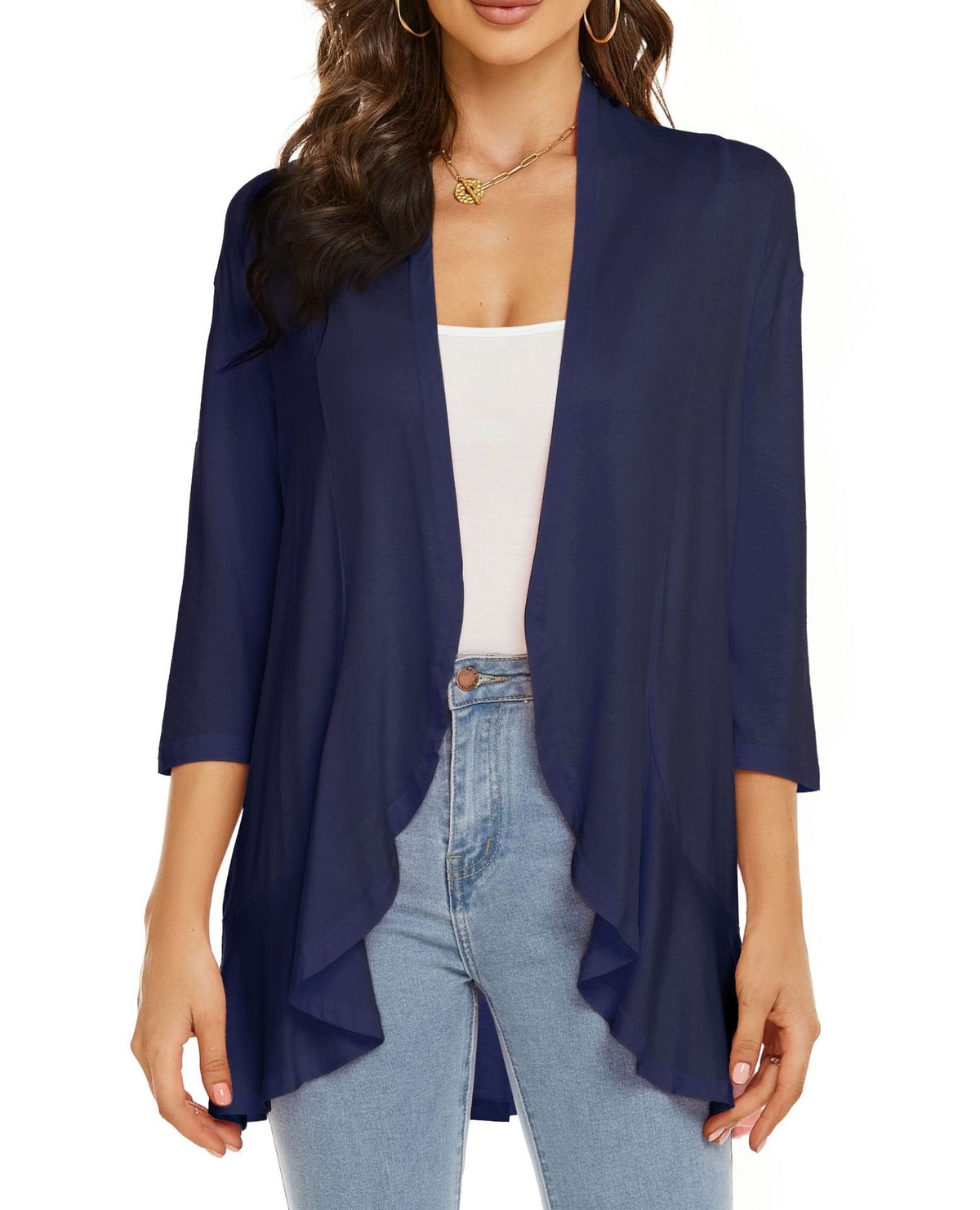 Gilet cardigan léger et casual à avant ouvert pour femme