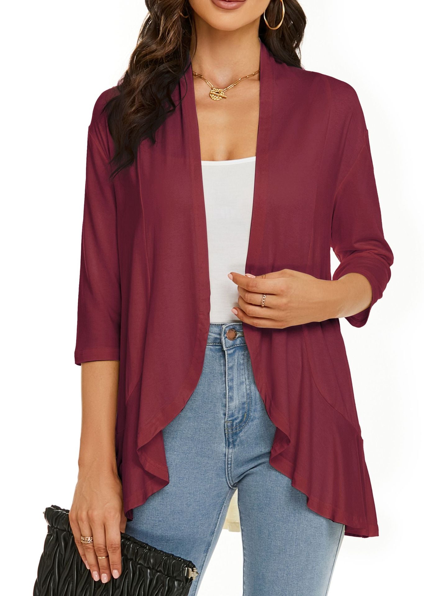Gilet cardigan léger et casual à avant ouvert pour femme