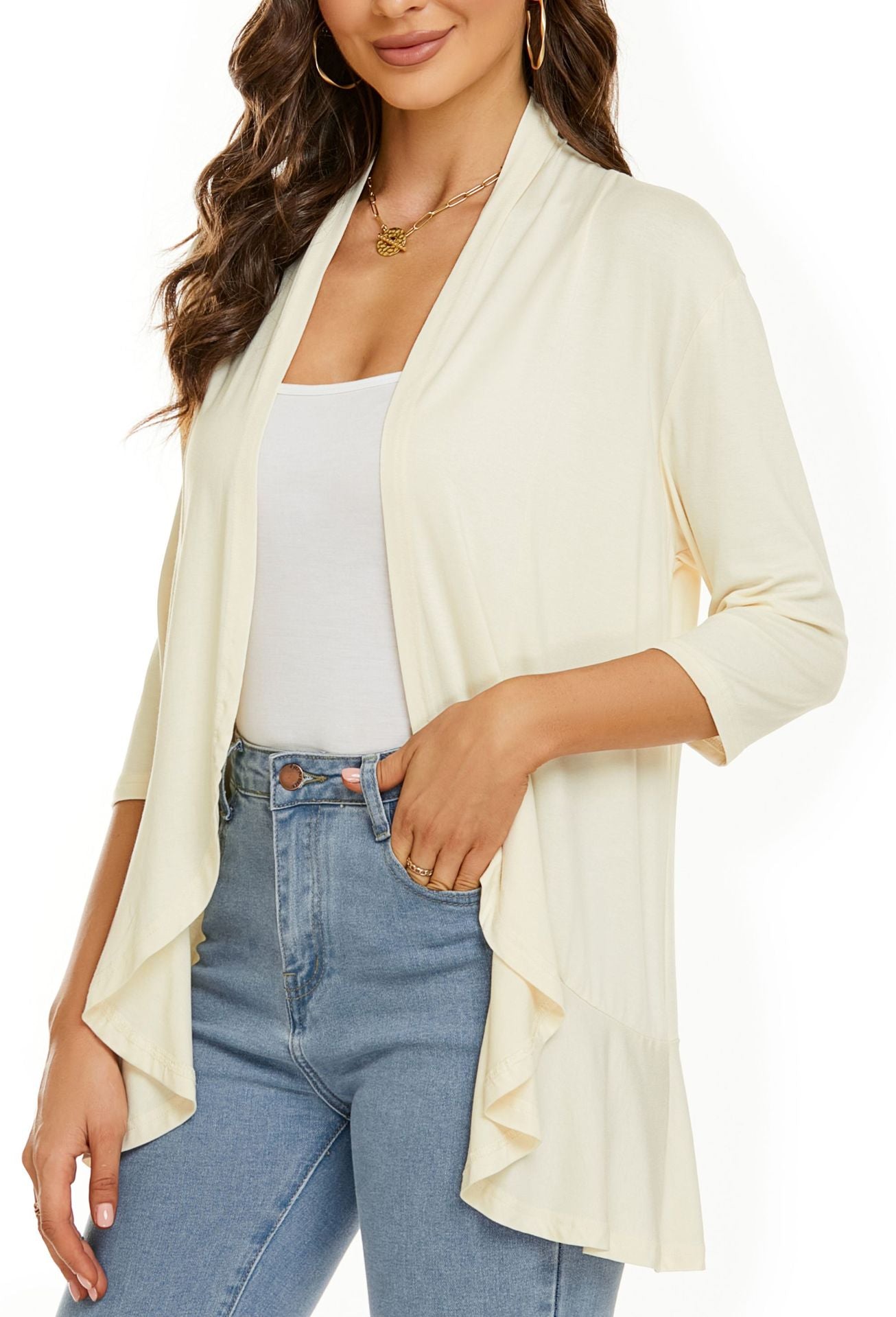 Gilet cardigan léger et casual à avant ouvert pour femme