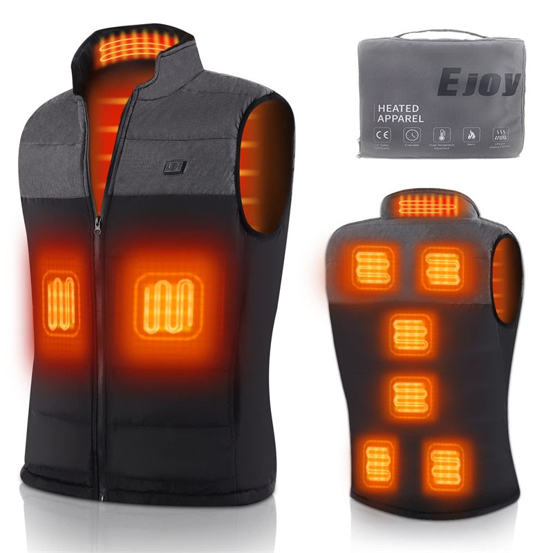 Gilet chauffant au graphène avec zones de chauffage rechargeables par USB - Noir