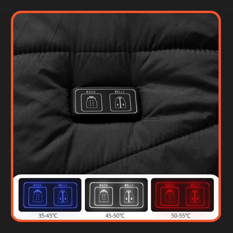 Gilet chauffant au graphène avec zones de chauffage rechargeables par USB - Noir