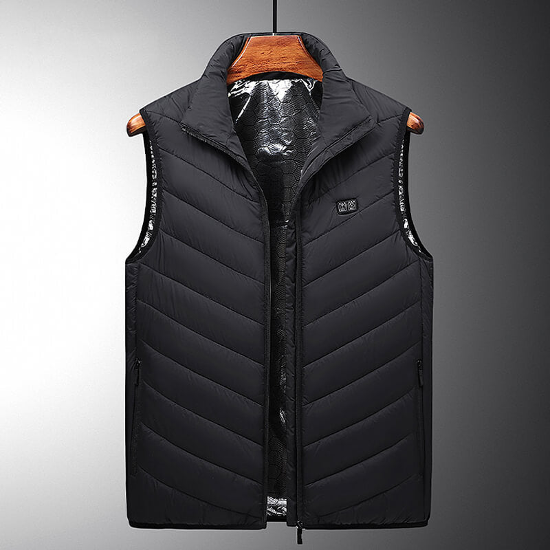 Gilet chauffant au graphène avec zones de chauffage rechargeables par USB - Noir