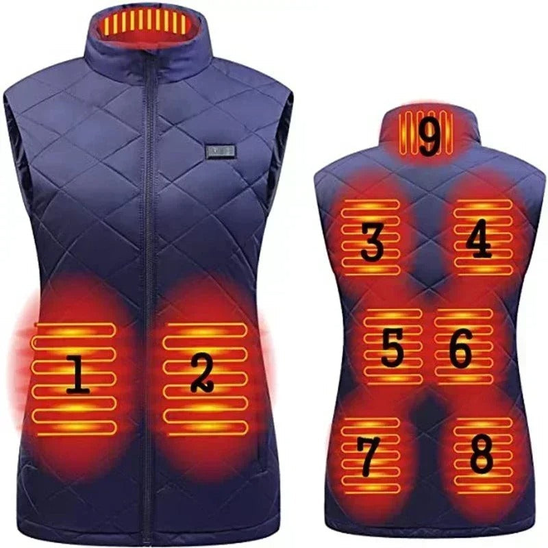 Gilet chauffant pour femme à 9 zones