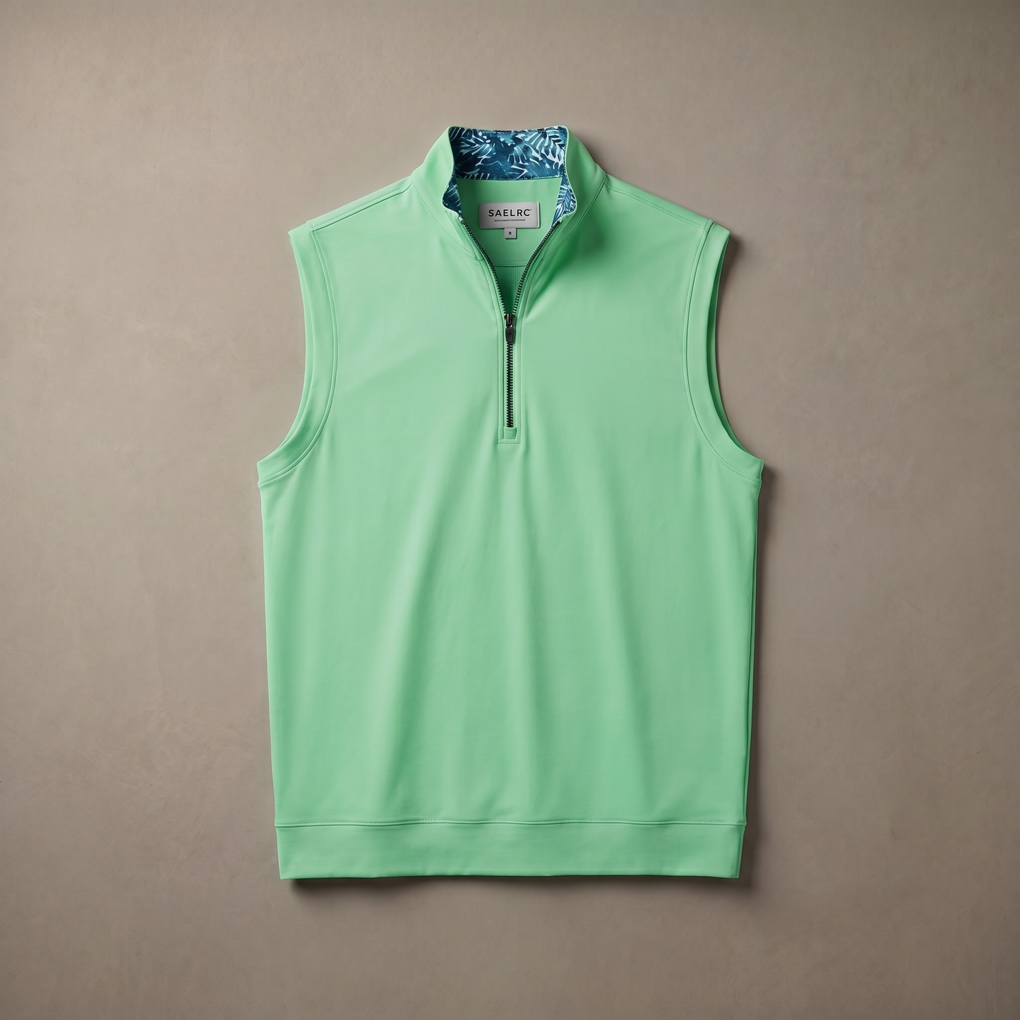 Gilet de golf extensible à col zippé pour homme | Vêtement technique coupe-vent et anti-transpiration