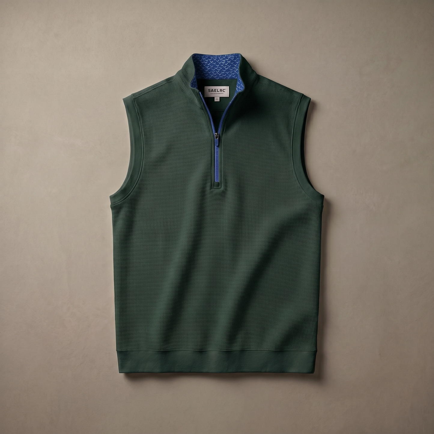 Gilet de golf extensible à col zippé pour homme | Vêtement technique coupe-vent et anti-transpiration