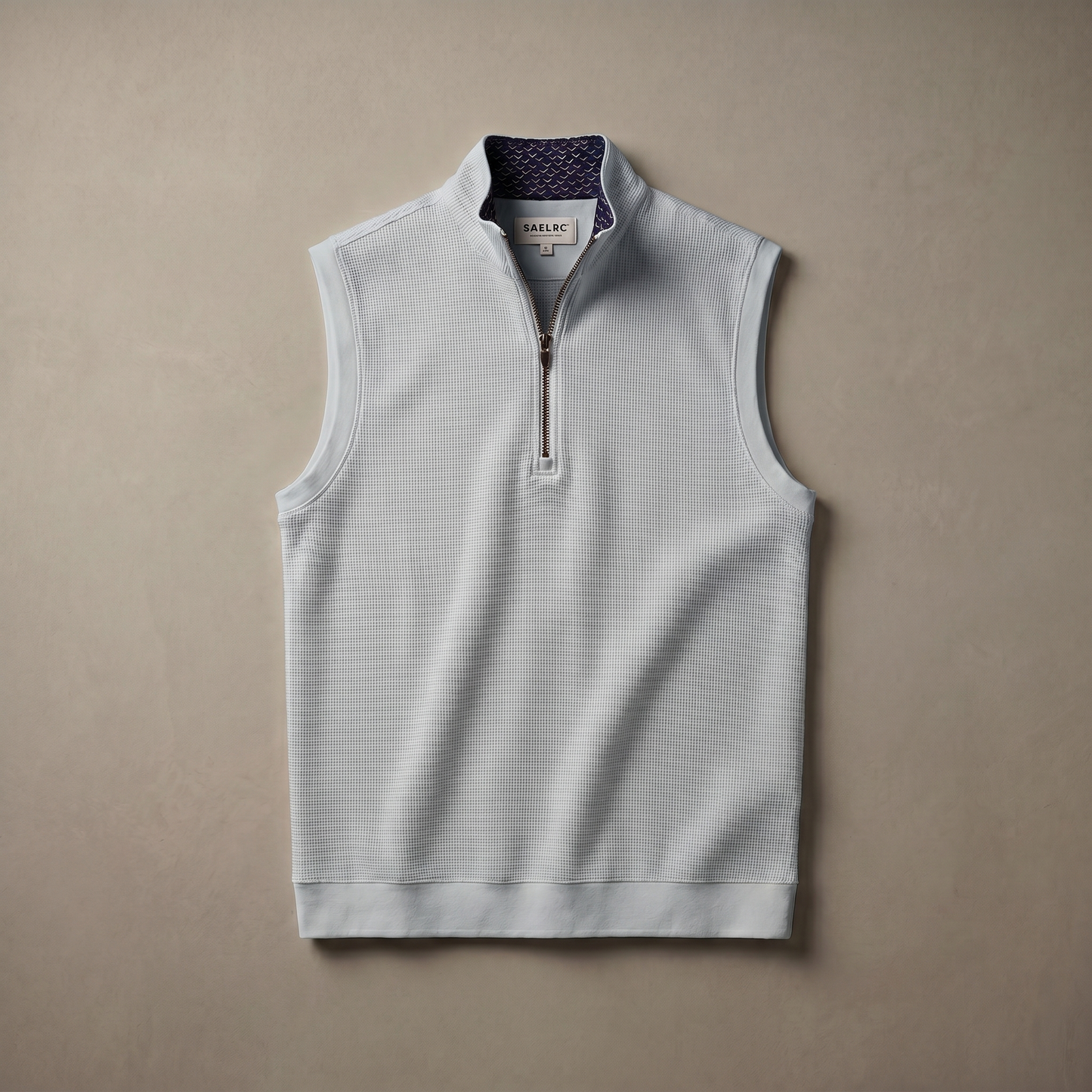 Gilet de golf extensible à col zippé pour homme | Vêtement technique coupe-vent et anti-transpiration