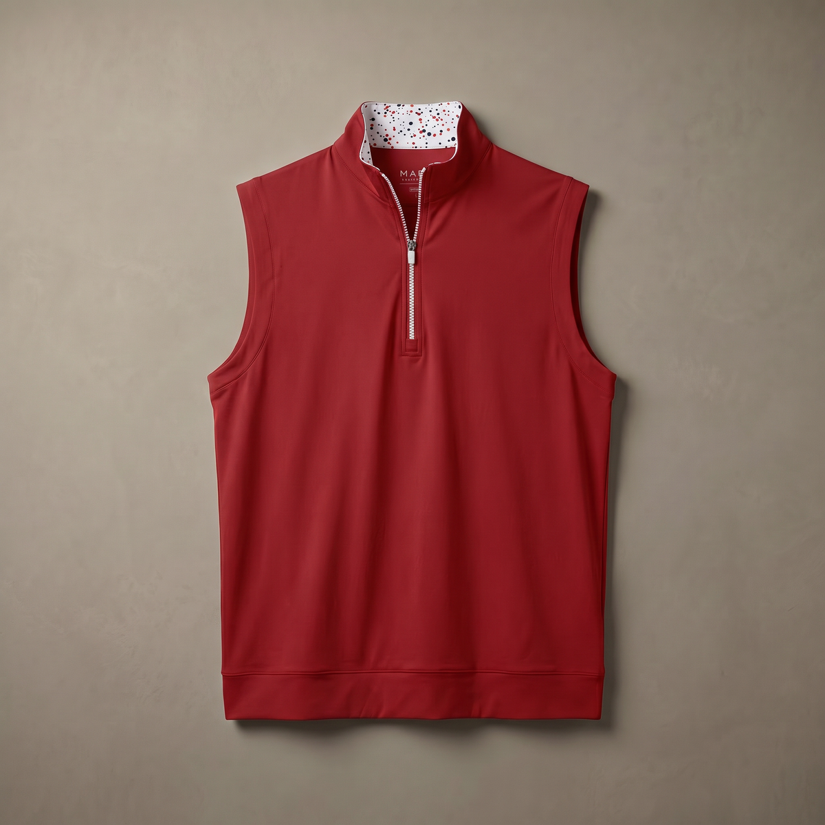 Gilet de golf extensible à col zippé pour homme | Vêtement technique coupe-vent et anti-transpiration