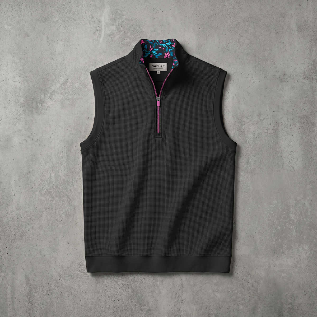 Gilet de golf extensible à col zippé pour homme | Vêtement technique coupe-vent et anti-transpiration